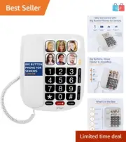 Senior Landline Phone with Visual Alerts & Big Buttons - Ideal for Dementia