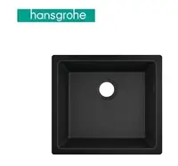 在飛比找Yahoo奇摩購物中心優惠-【麗室衛浴】HANSGROHE 下崁式廚房水槽 墨黑色花崗岩