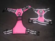 PoyPet Pink Dog Harness-No Pull with 4 Snap Buckles, Reflective-Medium