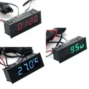 Multifunctional Clock Car Temperature Battery Voltage Monitor Voltmeter DC 12V