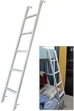 White Bunk Ladder Travel Trailer Universal Camping Ladder with Adjustable Hooks Kids Adult Metal Step Climbing Ladder, Load Capacity 150kg/330lbs (Size : 130cm/50)