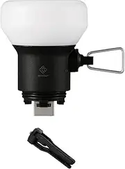 ELECOM NESTOUT Outdoor Camping LED Lantern w/Mini Tripod, Dimmable USB Powered Soft LED Light, IP44 Water Dust Resistant, 10-350 Lumen, Portable Lamp for NESTOUT Power Bank, Black (LAMP-1)