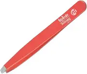 Niegeloh Solingen Straight Eyebrow Tweezers Topinox Red 9cm - Made in Germany