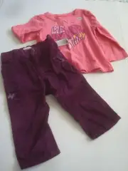 Girls Shirt & Pant Set Size 6-12 Months Old NavyLove Laughter Fun New