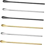 TOPPERFUN 6 Pcs Stainless Steel Stirring Spoons Polished Jelly Ice Cake Spoons Wear Resistant Design for Jam Milk Soup