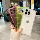Square Clear TPU Shockproof Case Cover For iPhone 16 15 14 13 12 Pro Max Plus 11