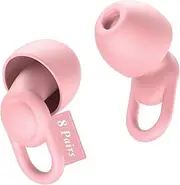 Quiet Noise Reduction Earplugs - Reusable Hearing Protection in Flexible Silicone for Sleep (Pink)
