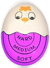 Egg Timer, Color Changing Egg Timer for Boiling Eggs - Egg Boiler Timer for Soft,Medium & Hard Eggs,Cute Egg Timer for Kitchen, Easy-to-Read, Safe BPA-Free, Purple