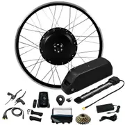TDR 26" 2000W Rear Electric Bike Kit, 52V 20A Battery, 7 Speed Freewheel, Twist Throttle, Pedal Assist, LCD Display, E-Brake Levers for Mountain Bike