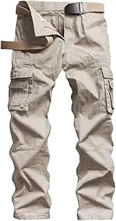 [HanzhuoLG] Men's Overalls Military Tactical Camouflage Cargo Pants Training Work Camo Combat Offroad Army Male Clothing Baggy Trousers For Men Rice white XS