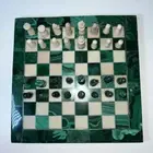 Malachite Chess Table, Marble Chess Set With pieces, Perfect Decor Gifts For Him