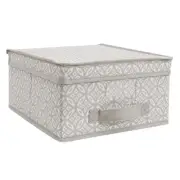 Simplify Boho Medium Storage Box in Grey Dimensions: 11" x 12" x 6"