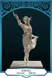 Amenia Genasi Druid Dungeons and Dragons Miniature DnD is a Woman D&D