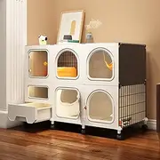 PINNKL Cat Cage Indoor with Cat Litter Box - Kitten Playpen Kennels - Stronger, Stress-Free Space for Your Kitty - Easy Installation, No Tools Needed (Size : 41.7''x18.3''x29.5'')