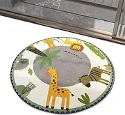 Round Carpet, Carpet Round, 3.28ft Non-Slip Waterproof Mat with Animal Design Decoration for Bedroom Nursery Playroom Kitchen