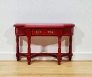 Dollhouse Hall or Side Table with Drawer Wood Mahogany Finish 1:12 Furniture