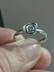 New Pandora Sterling Silver Rose in Bloom Ring Sizes 7-8-9