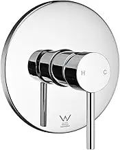 Simplus Brass Shower Mixer Tap Wall Mounted Hot Cold Bath Shower Mixer Round Showerhead Tap Watermark(Chrome)
