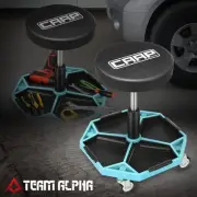 15"-21" Adjustable Rolling Seat Tool Creeper Chair Garage Storage Stool Sky Blue