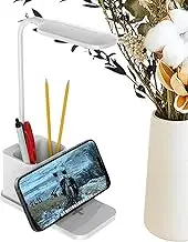 Bright Desk Lamp | Wireless Charging LED Table Lamp | Adjustable Brightness Pen Holder Eye-Caring Lighting, Table Light for Reading Working Home College