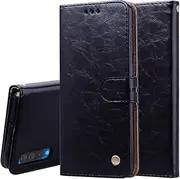 LYX Business Style Oil Wax Texture Horizontal Flip Leather Case for Galaxy A50, with Holder & Card Slots & Wallet (Black)+Classic Fashion (Color : Black)