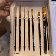 KINGART ️Finesse Kolinsky Sable Synthetic Blend Watercolor Artist 8 Brush Set