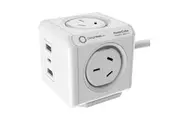Allocacoc PowerCube Extended 4 Outlets 2 USB-A + 1 USB-C PD 20W with Surge 1.5M White (11407-AUEUAC)