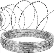 VEVOR Razor Wires Razor Barbed Wire 148ft 3 Coils Razor Wire Fencing Razor Fence