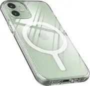 [Strong Magnet] Sinjimoru Magnetic Clear iPhone Case Compatible with MagSafe Case, Protective Cell Phone Case for MagSafe Accessories for iPhone 14, 13 & 12 Series. M-Airclo Basic iPhone 12 Mini