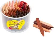 Jovi - Jumbo Wax, 60 Pieces Thick Rounded Waxes + Sharpener, Multi-Cultural Colours, Very Durable, Stain Free (980/60M)