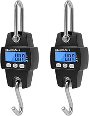 [LHGJFKO] Digital Hanging Crane Scale Portable Mini Crane Scale 280kg with Hooks Alloy Aluminium Case Shell Hunting Scales for Farm Hanging Weighing Pig Sheep Livestock Hook (2Pcs)