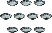Set of 10, Old Dyed Marumaru Crest 7.5 inch (23.4 x 6.5 cm) Noodle Dish, Setomonohonpo