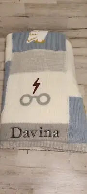 Pottery Barn Kids Harry Potter Heirloom Baby Blanket Monogrammed “Davina”