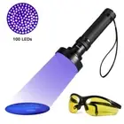 100 LED UV UltraViolet Blacklight Flashlight Lamp Torch Inspection Light Outdoor