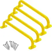 Dunzy 4 Pcs 13 Inch Monkey Bars Kids Metal Safety Handles Indoor Outdoor Playground Handles Playset Handles Grab Handles Playground Accessories for Swing Set Playhouse Treehouse Climbing Frame(Yellow)