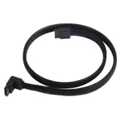 SilverStone SSTCP08 SATAIII 90 Degrees Angled Sleeve SATA Cable (Black)