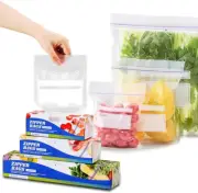 Zip Lock Bags, 65-Pack 3-Size Reusable Food Storage Ziplock Bags, Leak Proof Saf
