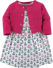 Baby and Toddler Girl Dress and Cardigan