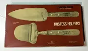 Frontier Forge Stainless Steel Cheese Slicer & Cake Server w/Wood Handles