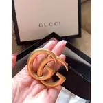 二手 GUCCI GG DOUBLE 牛皮 皮帶 黑色 雙G 搭扣 皮革 皮帶 3CM 4CM 現貨