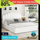 ALFORDSON Bed Frame Double Size Gas Lift Storage Base Wooden White MILTON