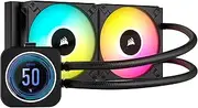 CORSAIR iCUE H100i ELITE LCD XT Liquid CPU Cooler - IPS LCD Screen - Two AF120 RGB ELITE Fans - 240mm Radiator - Fits Intel® LGA 1700, AMD® AM5, and More - Included iCUE COMMANDER CORE - Black