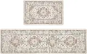 Pauwer Anti Fatigue Kitchen Mat Set of 2 Non Slip Kitchen Mats for Floor Cushioned Kitchen Rugs Comfort Standing Mat Farmhouse Waterproof PVC Foam Kitchen Floor Mat Runner