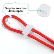 50 Pcs Plastic Cord Locks Double Hole End Stopper Spring Toggle Fastener, White