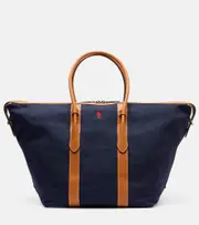 [Polo Ralph Lauren] Polo Ralph Lauren Classic XL leather-trimmed canvas tote bag One Size blue