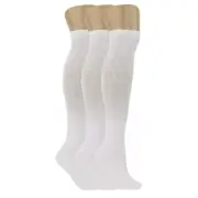 3 Pairs Diabetic Over The Calf Socks Men Women Cotton Cushioned Wide Top