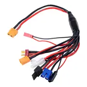 8 in 1 RC Lipo Battery Charger Splitter Cable Adapter Connector XT60 Plug to JST T Plug XT60 EC3 Fu random color