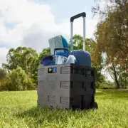 Foldable Shopping Cart Portable Folding with Wheels Grocery Basket Trolley Crate