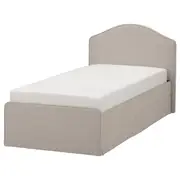 RAMNEFJÄLL upholstered bed frame, Kilanda light beige, Single