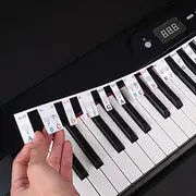 Piano Notes Guide for Beginner, Removable Piano Keyboard Note Labels for Learning, 88-Key Full Size, Made of Silicone,No Need Stickers, Reusable and Comes with Box (Rainbow Colors）